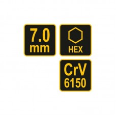 56646 VOREL Cheie hexagonala 7 mm Allen cu maner T..